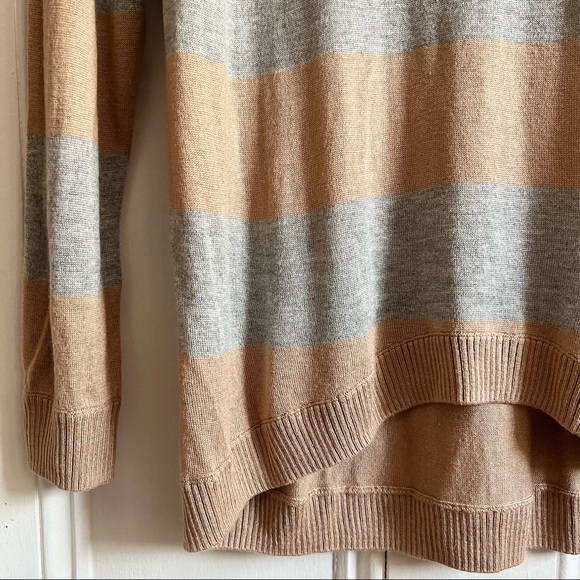 NWT Haute Hippie Pullover Camel Tan Gray Viscose Silk Striped Sweater Size XS/S - Picture 10 of 10